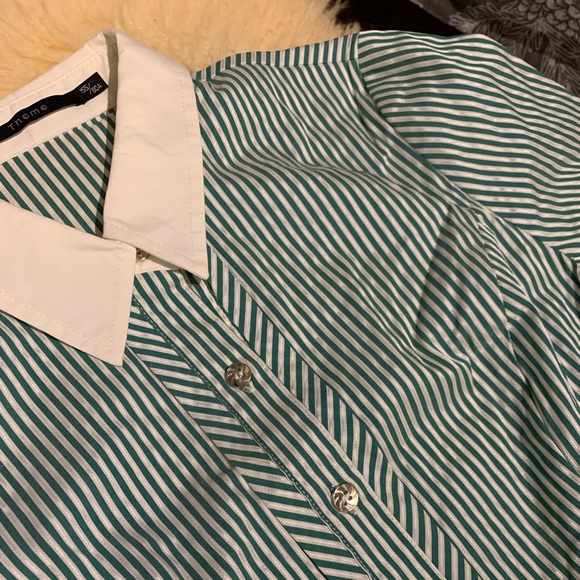 Combined short sleeve shirt with green stripes - Picture 2 of 5